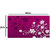 Sun Multiple Table Mats Black Flower Design Matte Glossy Reversible Mats - (Pink, 3pcs)
