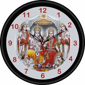 Eja Art Plastic Lord Rama Analog Wall Clock 25x25 cm (Color: Multicolor)