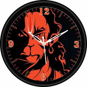 Eja Art Plastic Lord Hanuman Analog Wall Clock 33x33 cm (Color: Multicolor)