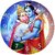 Eja Art Shri Ram and God Hanuman Designer Wall Clock (Multicolour, 11 x 11 Inch )