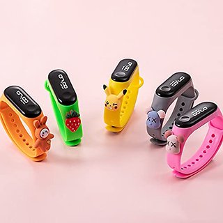 EXCLUSIVE 2021 Creative Design Color Band with Cartoon Latest Collection Touch Button Watch(pack of 1)