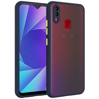                       Back Cover for vivo Y91/Y93/Y95 Smoke Shock Proof Rubberized Matte Hard Back Case Cover Black Smoke                                              