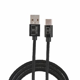 Electronio Unbreakable Tough Fast Charging Nylon Braided Type C Cable for Android Devices (1 Meter, Black)