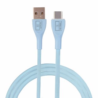Electronio Unbreakable Tough Fast Charging Type C Cable for Android Devices (1 Meter, Aqua Blue)