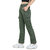 DECHEN Women Soft Denim High Waist Cargo Trousers Pant Olive Color