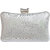 Trendchicks White mothi  stone work box clutch for women  girls