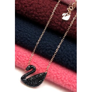                       Rose Gold Plated Black Duck Chain                                              