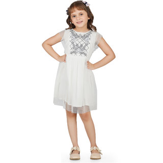                       Floral Embroidery Party Wear Dress For Girls                                              