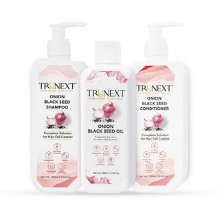                       TRUNEXT Onion Oil + Onion Shampoo + Onion Conditioner for Hair Fall Control -Hair care Combo                                              