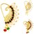 Vighnaharta Piercing Gold Plated Mayur design with Pearls and AD Stone Alloy Maharashtrian Nath Nathiya./ Nose Pin