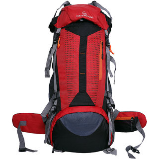 Bags Hiking Bag in Rucksack 65 ltr Travel Backpack for Adventure Camping Trekking Bag with Rain Cover -laptop comp-RED