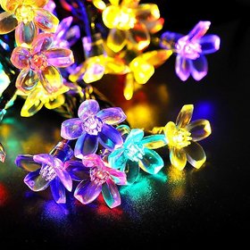 Cherry Blossom Flower Fairy String Lights for Decoration Indoor Outdoor Diwali Christmas Decorations (Multicolor)