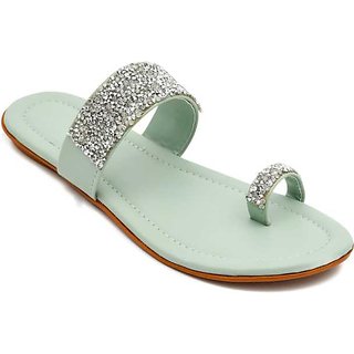 Asamayna Green New Daily Wear Outdoor Party Wear Slipper For Women s