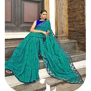 Shopclues sarees on sale party wear embroidery