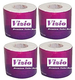 Vizio Soft  Hygiene 2 Ply Toilet Paper/Toilet Tissue Paper/wipes Roll-Pack Of 4 White (Approx 200 Sheet per roll)
