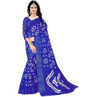                      SVB Saree Black Colour Linen Bandhani Printed Saree                                              