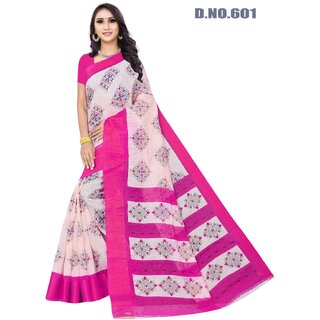                       SVB Saree Pink Colour Linen Printed Saree                                              