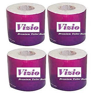 Vizio Soft  Hygiene 2 Ply Toilet Paper/Toilet Tissue Paper/wipes Roll-Pack Of 4 White (Approx 200 Sheet per roll)