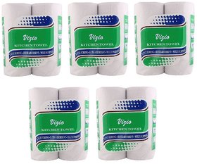 Vizio 2 Ply Kitchen Tissue/Towel Paper Roll - 10 Rolls (80 Pulls Per Roll)