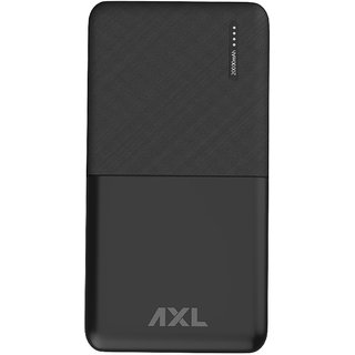 AXL 20000mAh Portable Batterybank with Dual Ports- Type C  Micro USB (Black)