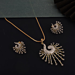 Lucky Jewellery 18K Gold Plated American Diamond Pendant Lucky Jewellery 18K Gold Plated American Diamond Pendant