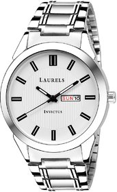 Laurels Men's White  Silver Watch