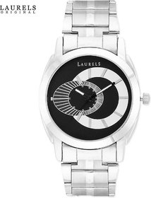 Laurels Men's White  Black Printed Dial Watch