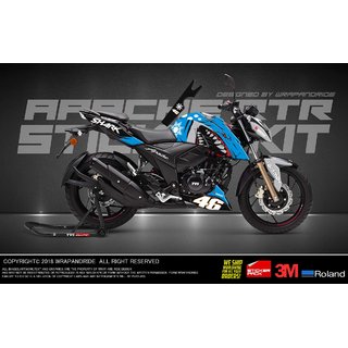 Buy Tvs Rtr 160/ 200 Blue Shark Design Wrap Decal Sticker Kit Online ...