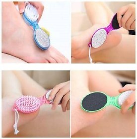 4 in 1 Pedicure Paddle - Cleanse, Scrub, File Buff for Feet - Assorted Colours