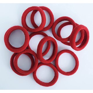 OJ Woolen Rubber Cotton Elastic  Hair Band Scrunchy Hair Red Color set 30pc