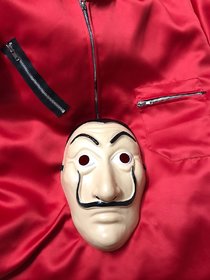 Thief Jumpsuit With Mask Fancy DressBella Ciao Italian Folk Dance DressHalloween CosplayUnisex Mascot Adult