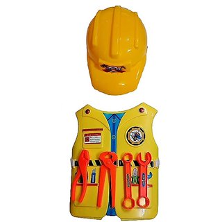 Engineer Plastic Community Helper Yellow Color With Accessories And Helmet Fancy Dress Costume For Kids Age 3-8 yrs Engineer Plastic Community Helper Yellow Color With Accessories And Helmet Fancy Dress Costume For Kids Age 3-8 yrs