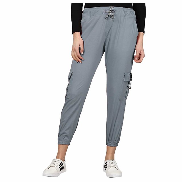 Buy Kotty Womens Straight White Cotton Blend Trousers Online - Get 75% Off