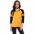 WE2 Cotton Yellow And Black Pattern Full Sleeve T-shirt For Womens