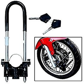 cm treder Front Wheel Bike U-Lock For Hero Motocorp Splendor  (Silver Black)