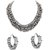 Zukhruf Fashion Traditional German Silver Boho Designer Choker Necklace Set With Earrings for Girls  Women(SGM-041C)