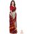White  Maroon Manekchowk Motifs Semi Patola Saree - Single weave