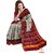 White  Maroon Manekchowk Motifs Semi Patola Saree - Single weave
