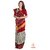 White  Maroon Manekchowk Motifs Semi Patola Saree - Single weave