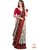 White  Maroon Manekchowk Motifs Semi Patola Saree - Single weave