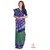 Dark Blue and Green Zig Zag With Hathi Palu Semi Patola Saree - Single Weave