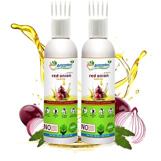                       ONION OIL 100 ML FOR ANTI HAIR LOSS  HAIR GROWTH WITH 100 PURE ONION OIL EXTRACT  14 NATURAL INGREDIENTS BY AYURVEDAN                                              