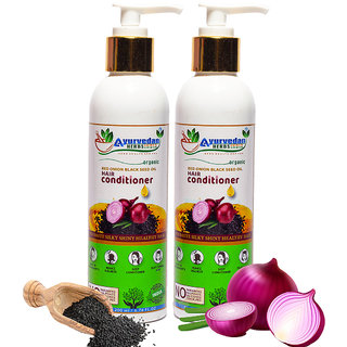                       Ayurvedan Herbs Onion Black Seed Oil Conditioner with Onion Oil, Black Seed Oil  Coconut Oil for Restore Dry, Frizzy, S                                              