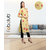 Fabclub Cambric Cotton Floral Printed Straight Ladies Kurti (Golden Yellow)
