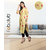 Fabclub Cambric Cotton Floral Printed Straight Ladies Kurti (Golden Yellow)