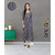 Fabclub Women Rayon Printed Flared Kurti (Grey)