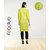 Fabclub Cotton Flex Solid Plain Front Slit Straight Women Kurta (Lime Green)