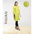 Fabclub Cotton Flex Solid Plain Front Slit Straight Women Kurta (Lime Green)