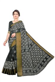 SVB Saree Black Colour Linen Printed Saree