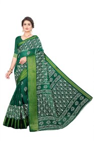 SVB Saree Green Colour Linen Printed Saree